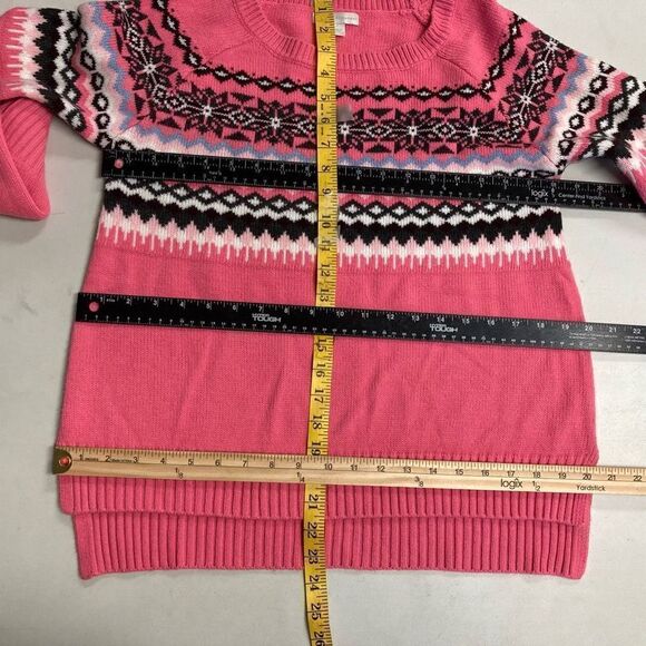 NEW YORK & CO Southwest Aztec Print Pullover Pink Size Small Fiesta - Picture 2 of 9
